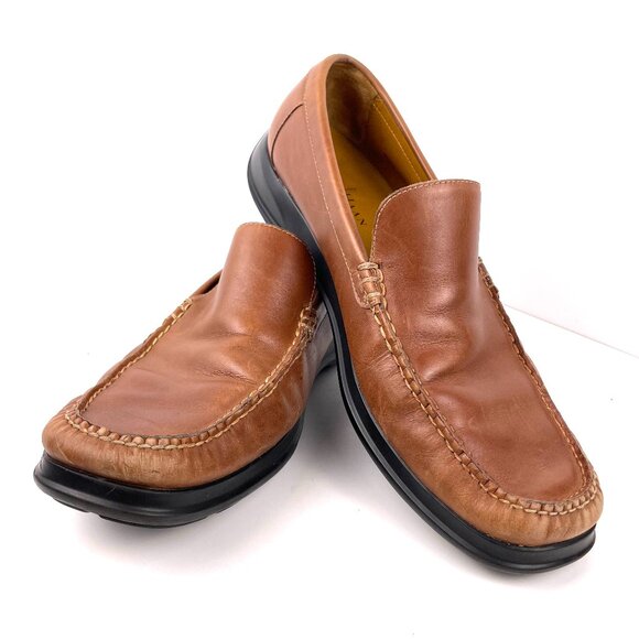 Cole Haan Mens Air Slip On Venetian Loafers Brown Leather 11.5 Shoe C08093 - Picture 1 of 13